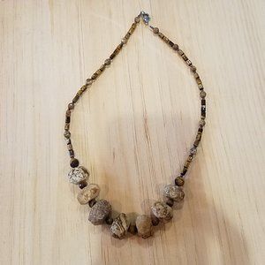 Brown/Beige Marble Gemstone Necklace
